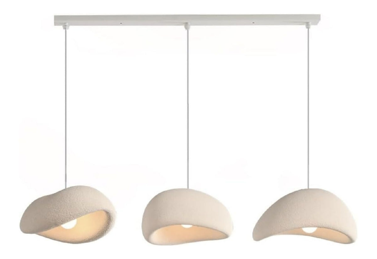 Luminaire Dore et Beige a silhouette graphique de type suspension E27