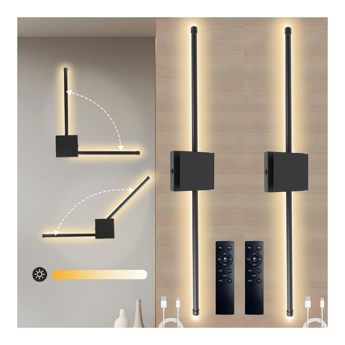Luminaire Blanc et Ambre a silhouette graphique de type applique murale 3000 K