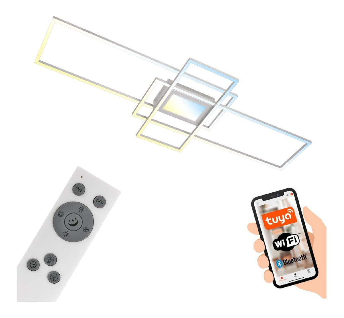 Solution lumineuse Blanc et Ambre au dessin sobre en format plafonnier 56W 3000K