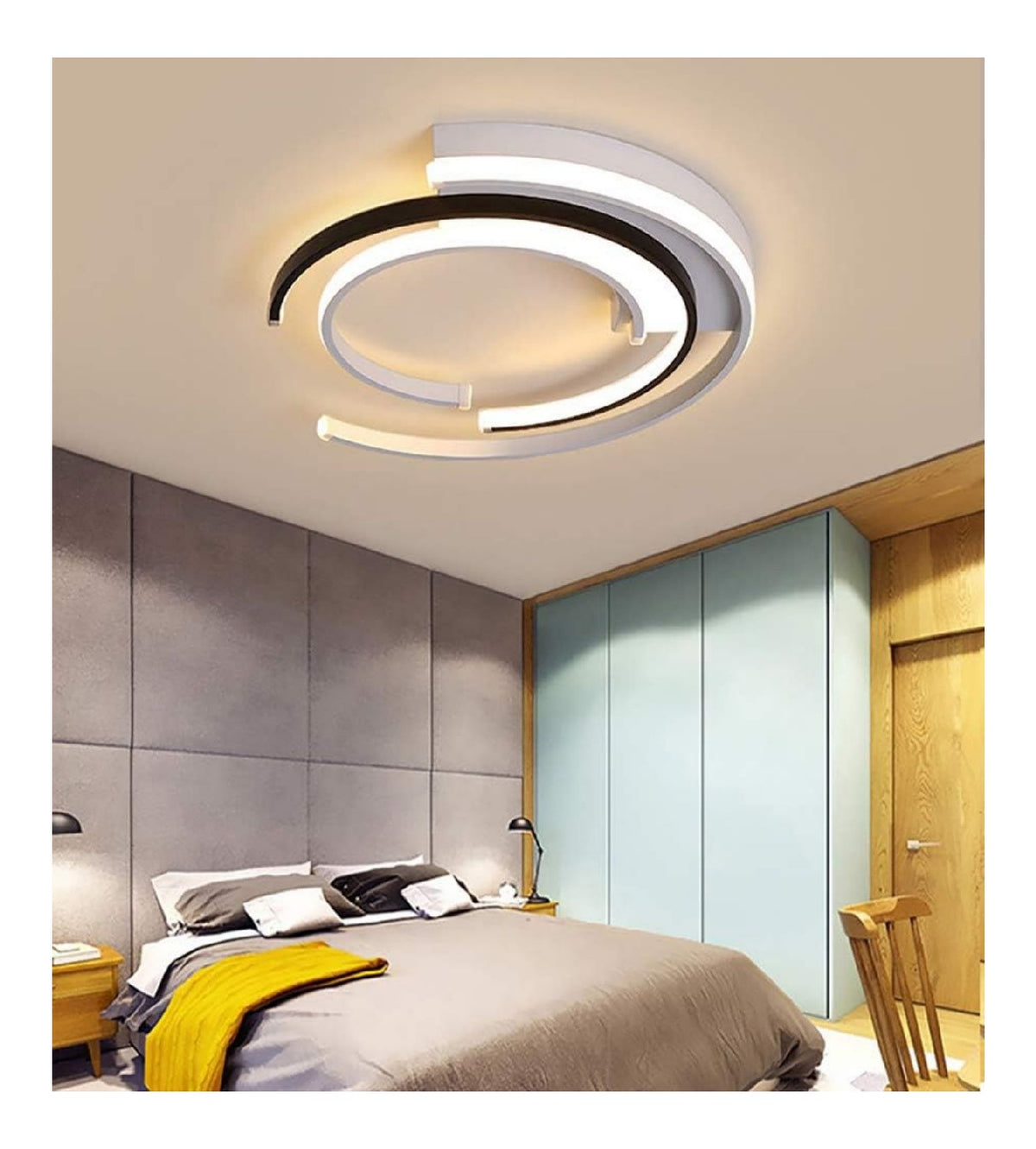 Lustre decoratif Blanc et Ambre avec diffusion lumineuse harmonieuse 36W