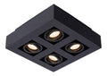 Spot de plafond Noir et Rouge aux lignes epurees avec eclairage confortable 3000K GU10