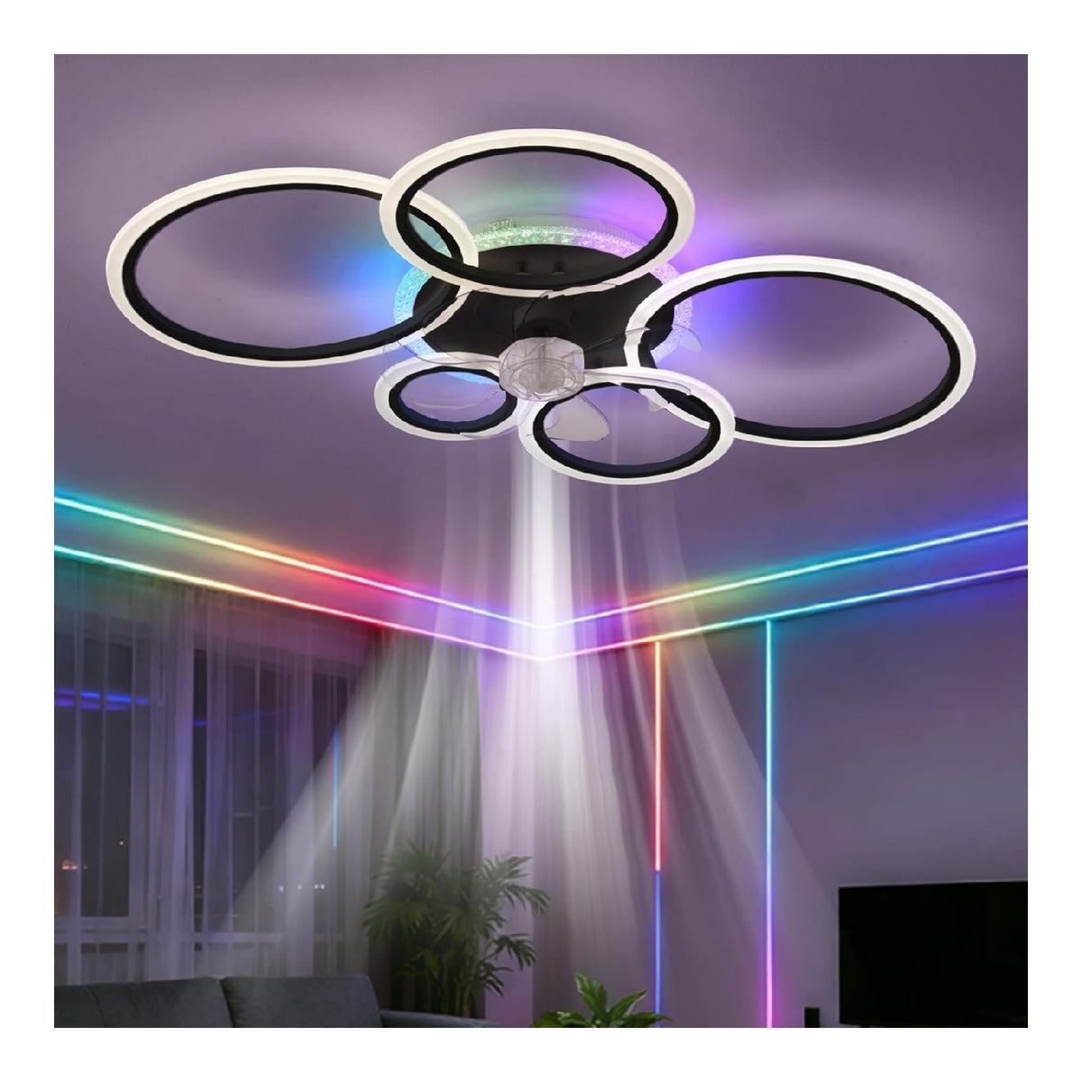 Lustre Noir et Dore a presence elegante et lumiere agreable