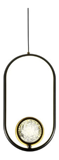 Suspension Noir et Ambre aux lignes epurees avec eclairage confortable XS-4122