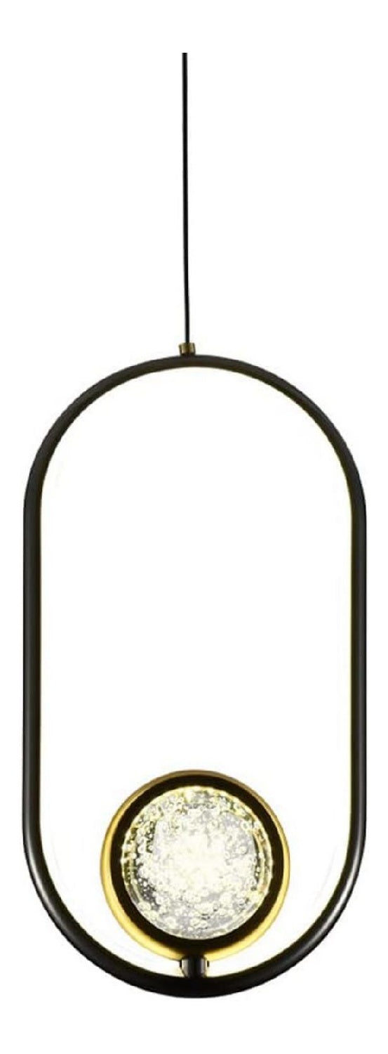 Suspension Noir et Ambre aux lignes epurees avec eclairage confortable XS-4122