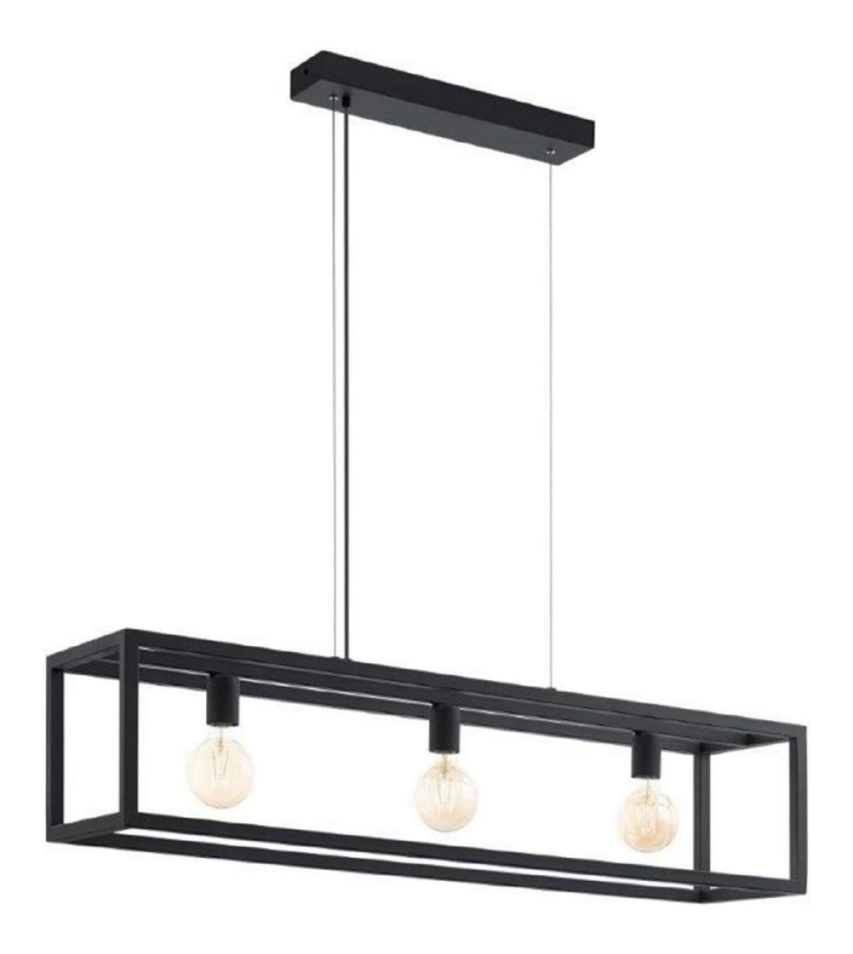 Luminaire Noir a silhouette graphique de type suspension 60 W E27