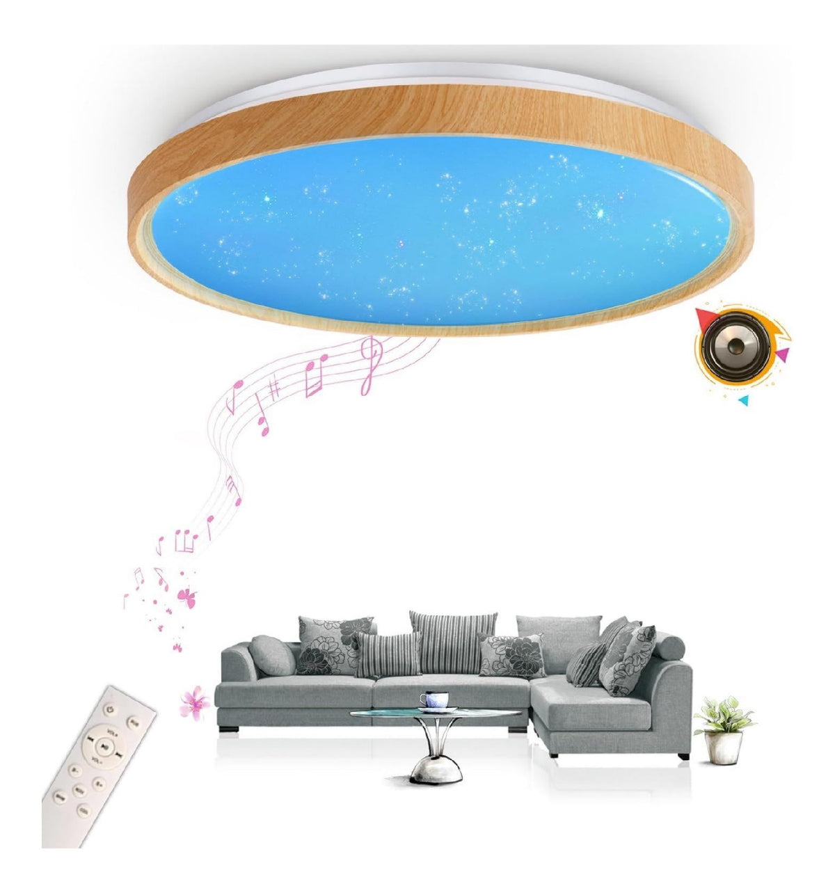 Plafonnier Blanc et Ambre au style moderne avec conception fonctionnelle 45W
