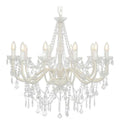 Suspension Blanc et Transparent a presence elegante et lumiere agreable E14