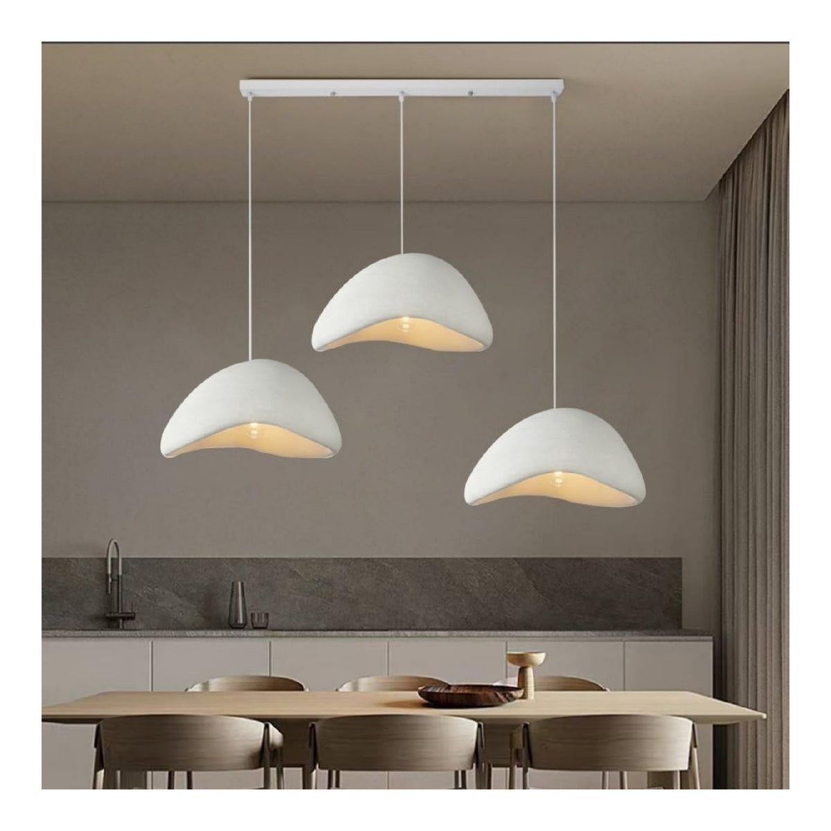 Suspension decoratif Blanc et Ambre avec diffusion lumineuse harmonieuse E27 D7-6632