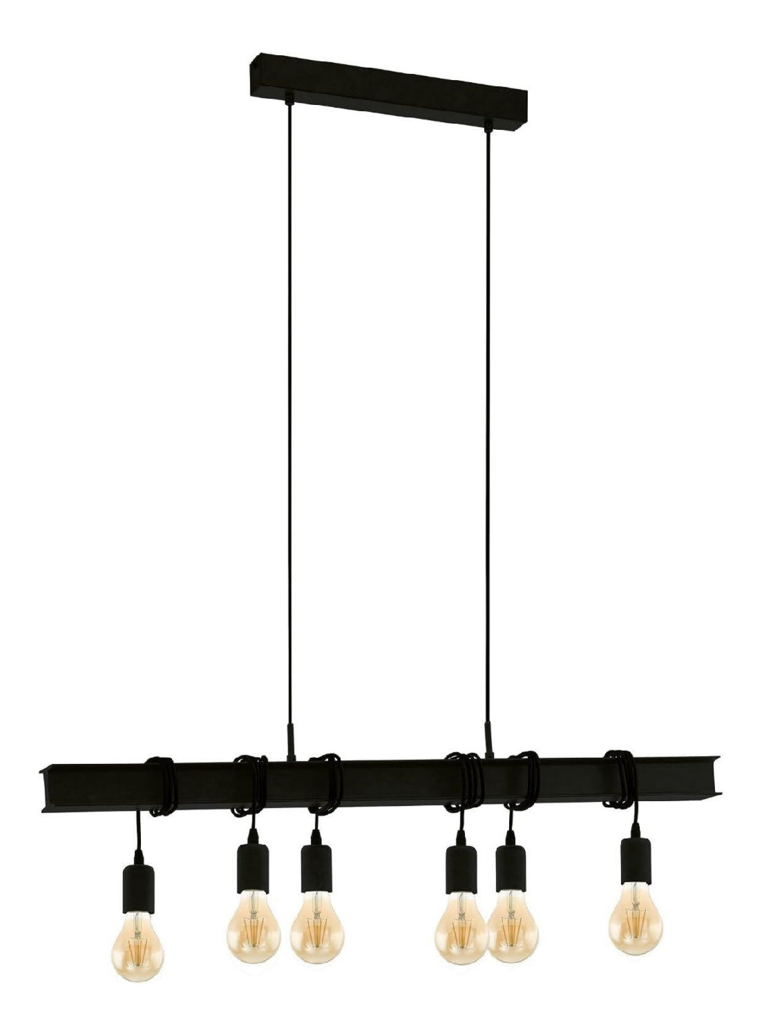 Suspension decoratif Noir avec diffusion lumineuse harmonieuse 60 W E27