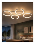 Plafonnier Blanc et Ambre aux lignes epurees avec eclairage confortable 35 W 3000 K