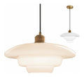 Solution lumineuse Blanc et Dore au dessin sobre en format suspension 60 W E27