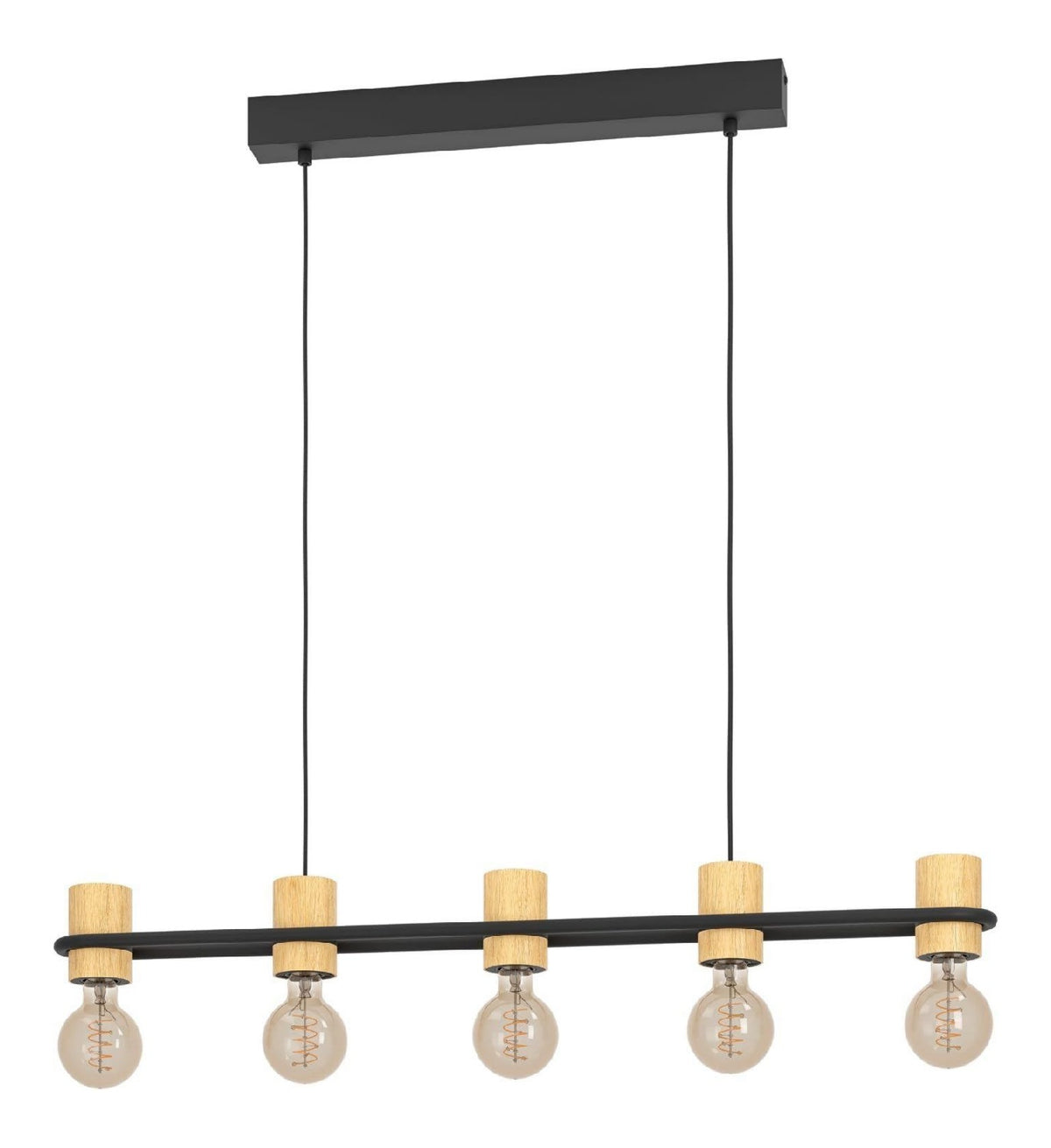 Solution lumineuse Noir et Ambre au dessin sobre en format suspension 40 W E27