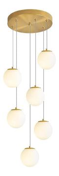 Lustre Blanc et Dore aux lignes epurees avec eclairage confortable E27