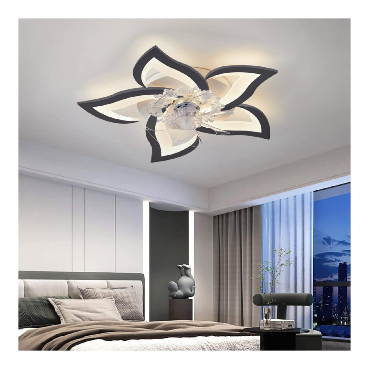 Luminaire decoratif Noir et Blanc avec diffusion lumineuse harmonieuse 50W 6000K