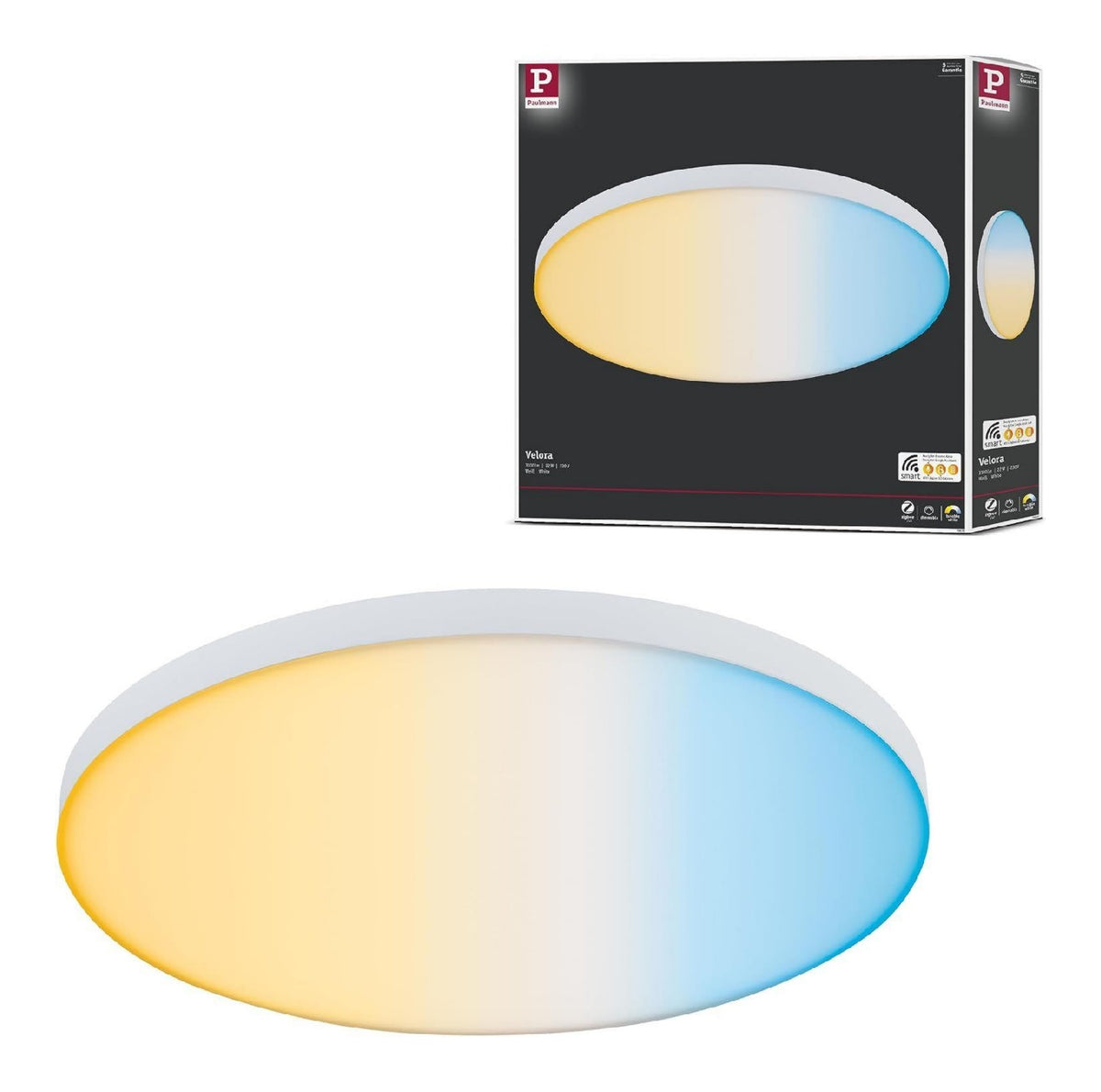 Luminaire Blanc et Rouge a silhouette graphique de type plafonnier 2700 K