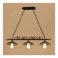 Luminaire Noir et Ambre a silhouette graphique de type lustre 31 W E27