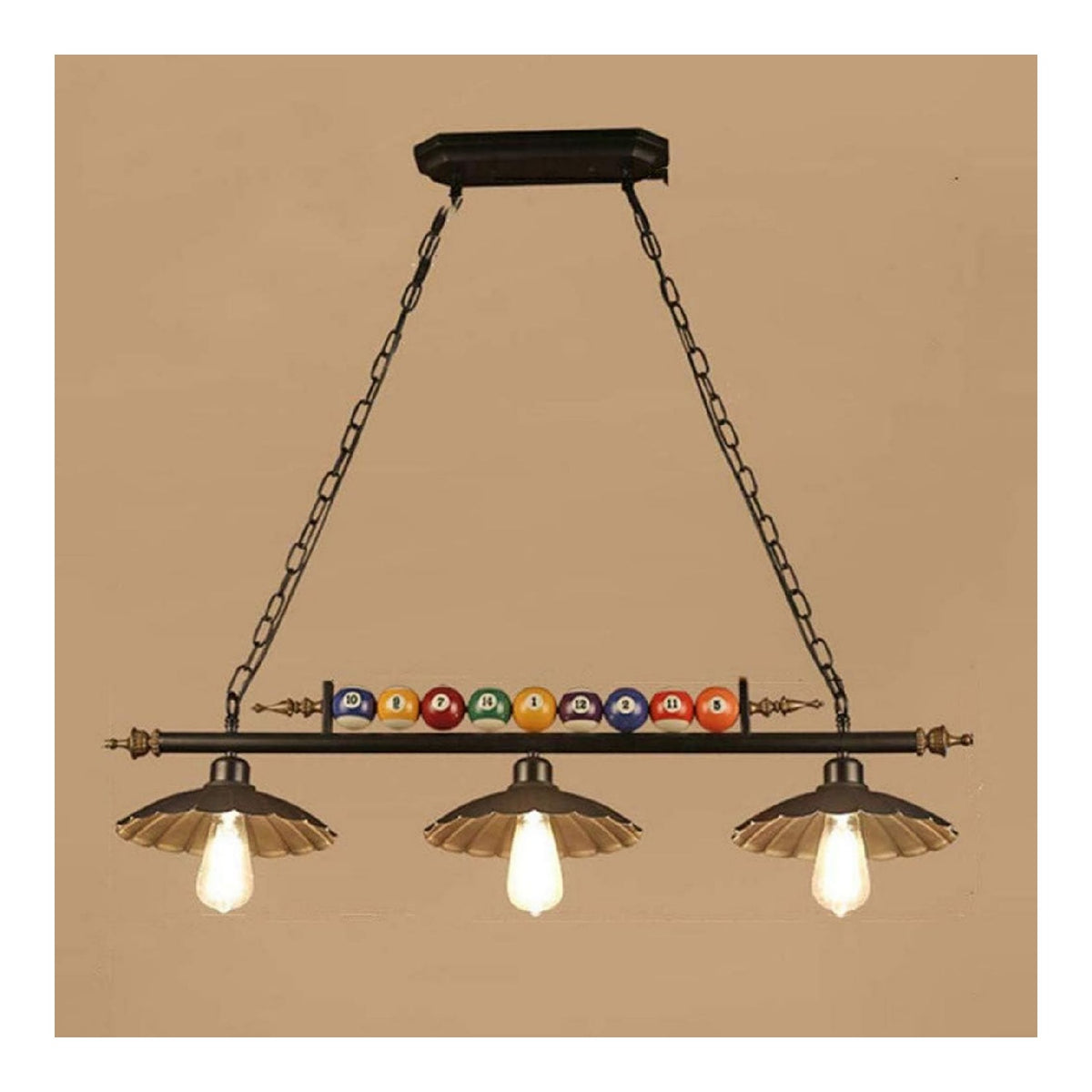 Luminaire Noir et Ambre a silhouette graphique de type lustre 31 W E27