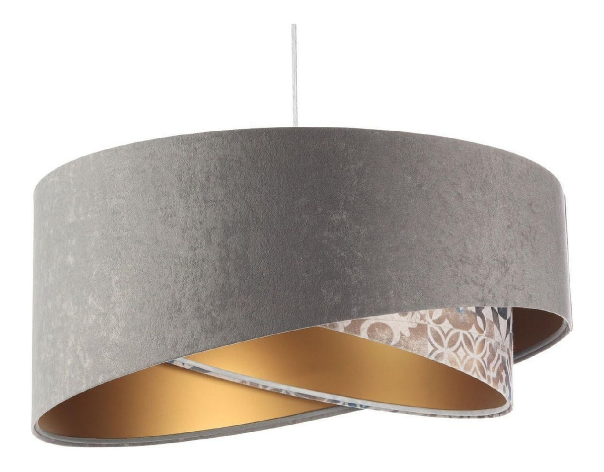 Luminaire Gris et Beige a silhouette graphique de type suspension 60 W IP20 DQ-8622