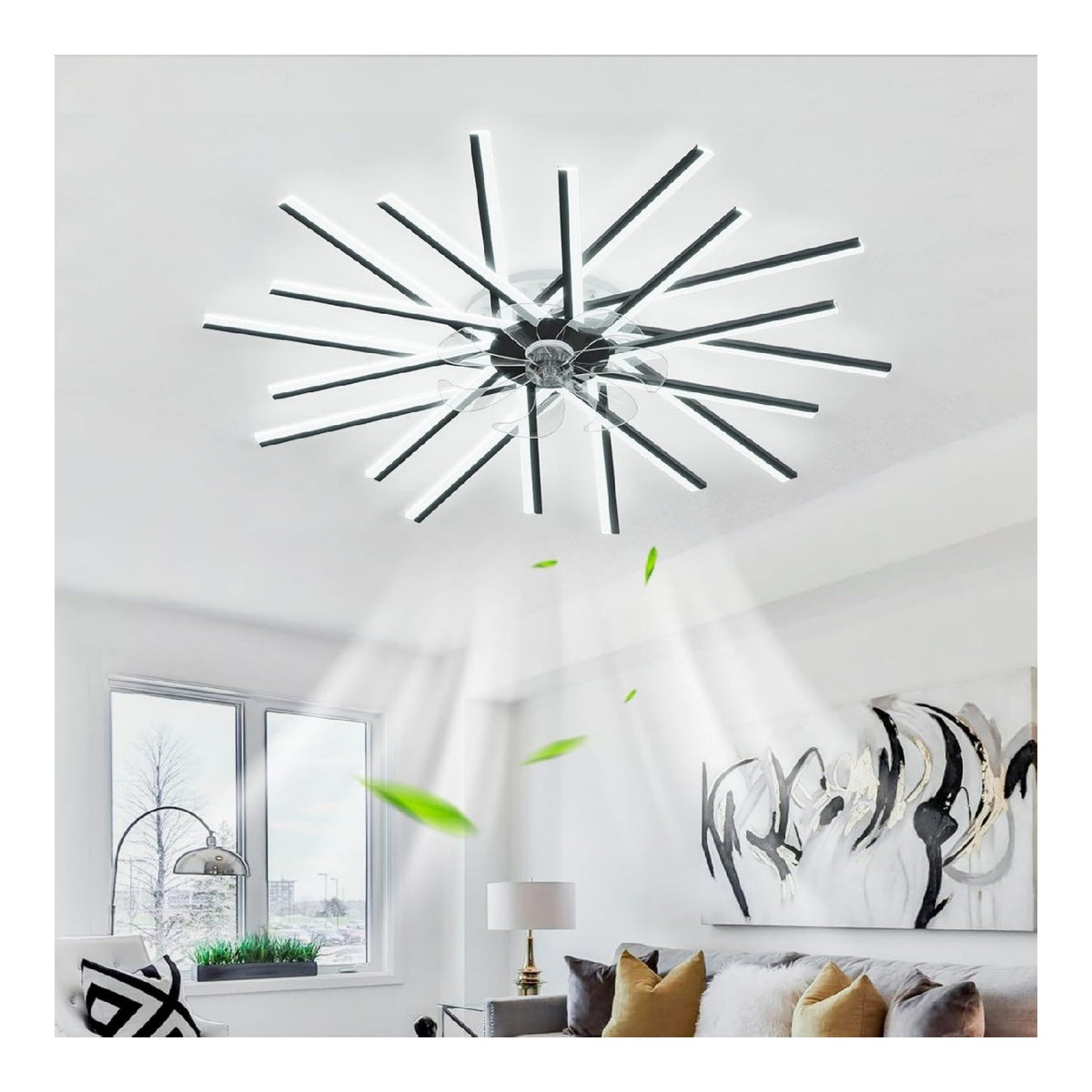 Luminaire Noir et Blanc a silhouette graphique de type plafonnier SK-1811