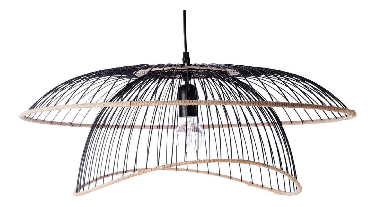 Suspension Noir et Rouge a presence elegante et lumiere agreable 60 W E27