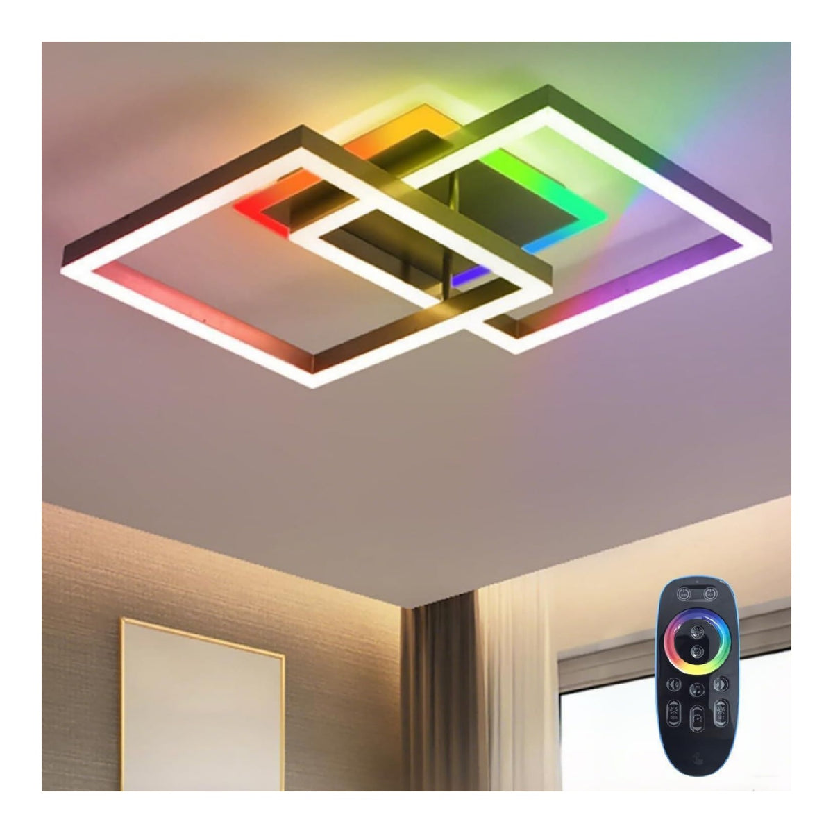 Plafonnier Noir et Blanc a presence elegante et lumiere agreable 40W 3000 K