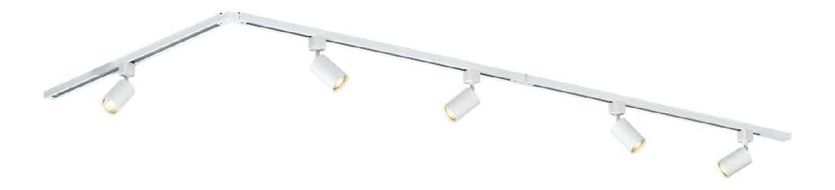 Luminaire Blanc et Ambre a silhouette graphique de type rail de spots GU10