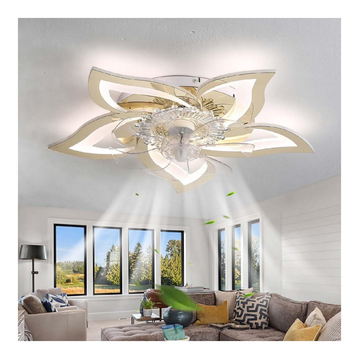 Luminaire Dore et Ambre aux lignes epurees avec eclairage confortable