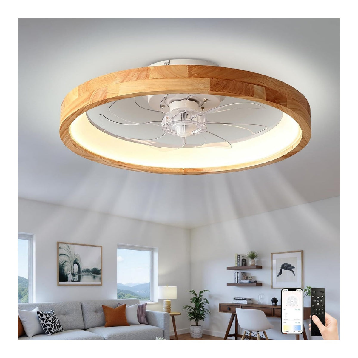 Luminaire Ambre et Rouge aux lignes epurees avec eclairage confortable 3000K HM-7446