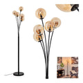 Lampadaire Noir et Ambre a presence elegante et lumiere agreable 28 W IP 20