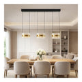 Luminaire Blanc et Dore a silhouette graphique de type suspension