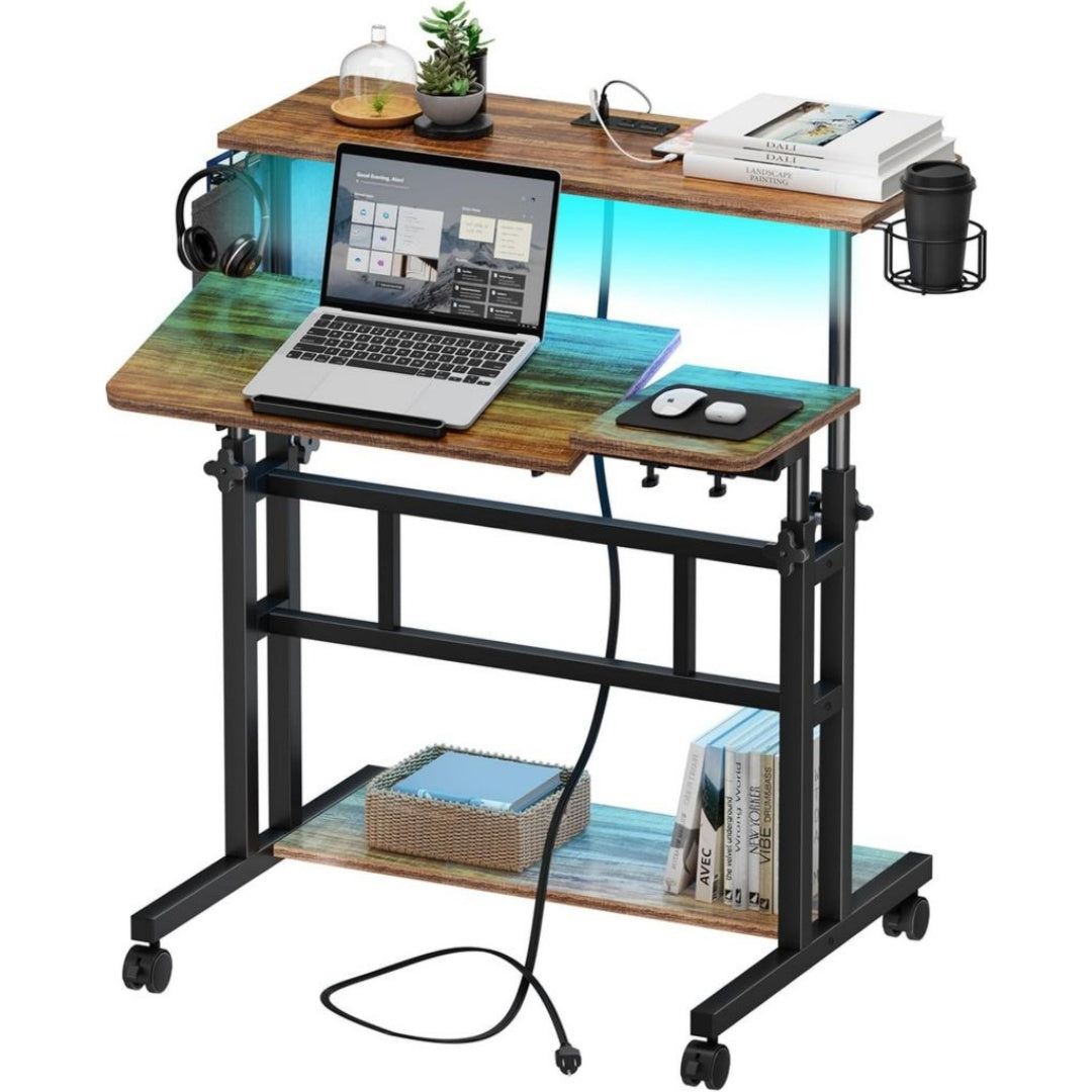 Armoires informatiques avec tiroirs finition bois chene
