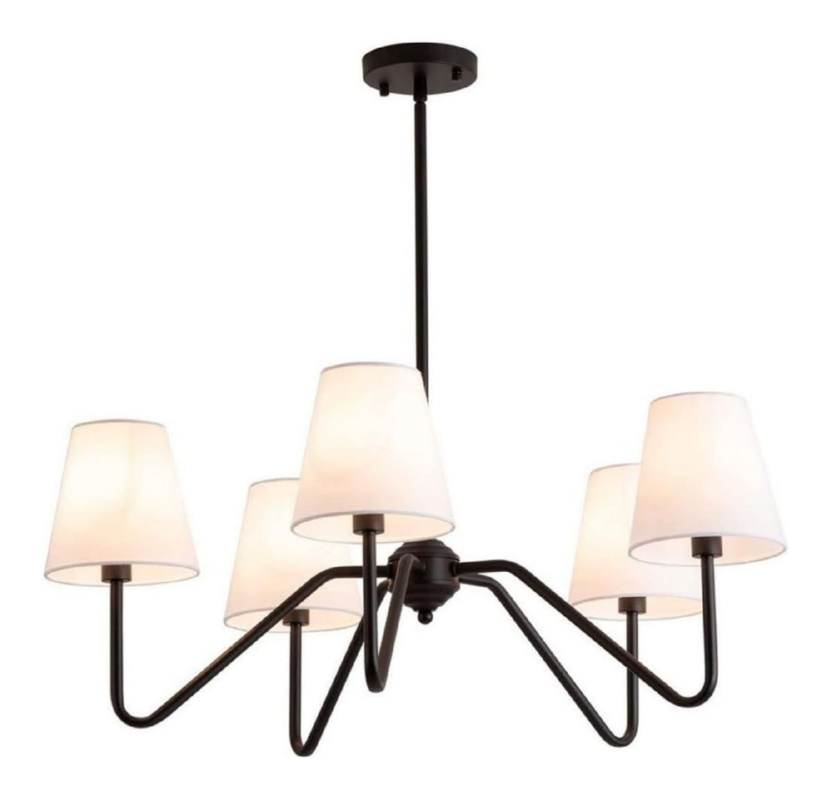 Luminaire Noir et Blanc a silhouette graphique de type lustre 240W E14
