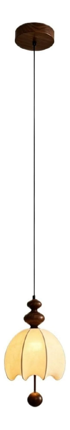 Suspension Ambre et Beige a presence elegante et lumiere agreable E27