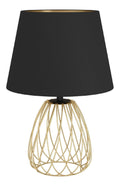 Lampe de table decoratif Noir et Dore avec diffusion lumineuse harmonieuse 40 W E27