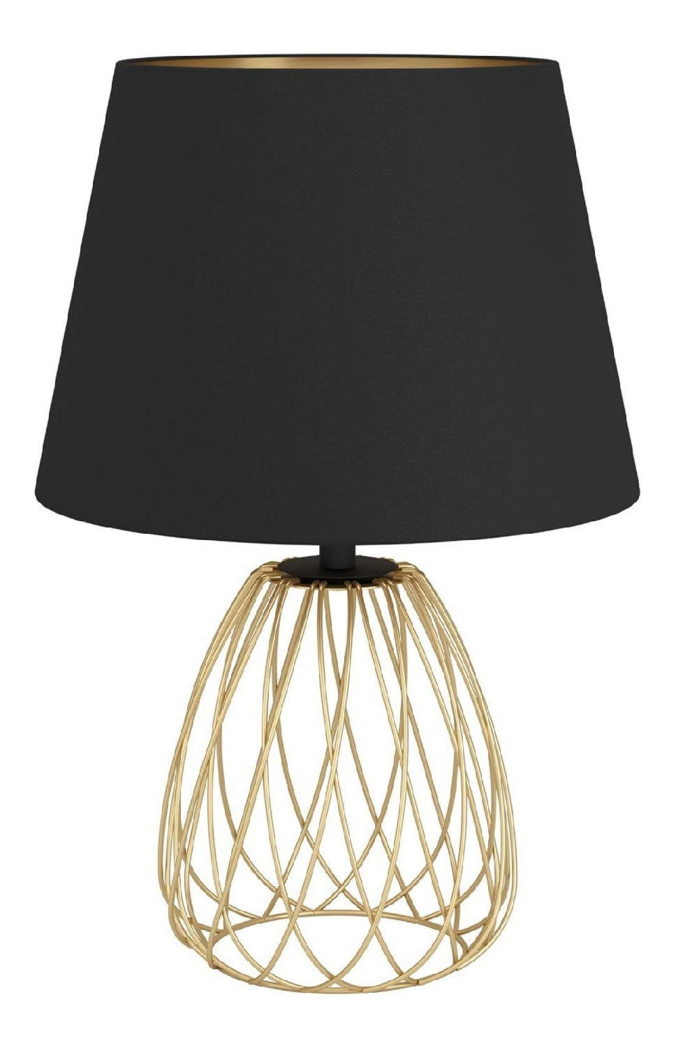 Lampe de table decoratif Noir et Dore avec diffusion lumineuse harmonieuse 40 W E27