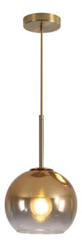 Suspension Dore et Ambre aux lignes epurees avec eclairage confortable 60 W E27