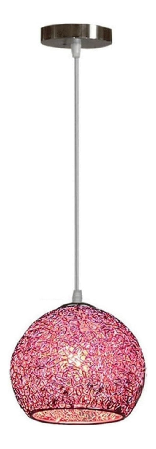 Suspension decoratif Ambre et Rose avec diffusion lumineuse harmonieuse 60 W E27
