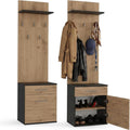 Armoires avec miroir reglable finition bois blanc