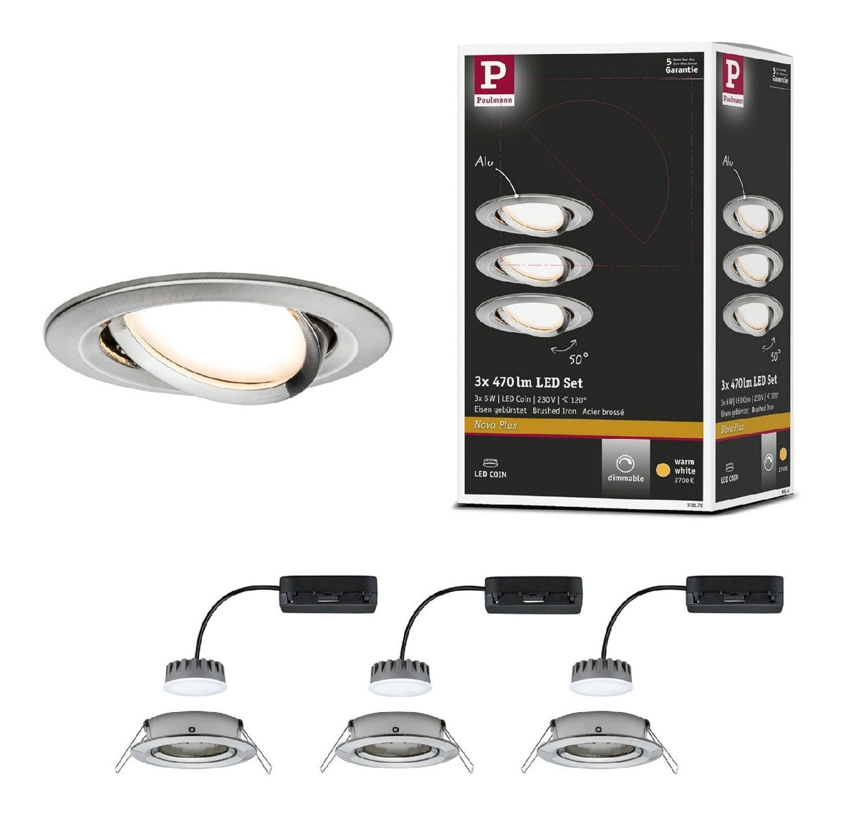 Spot de plafond decoratif Blanc avec diffusion lumineuse harmonieuse 8W 2700K