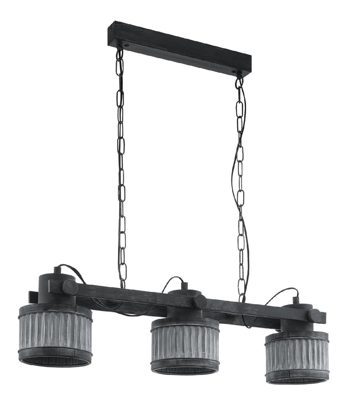 Luminaire Noir et Gris a silhouette graphique de type suspension 28 W E27