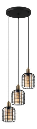 Suspension decoratif Noir et Ambre avec diffusion lumineuse harmonieuse 40 W E27