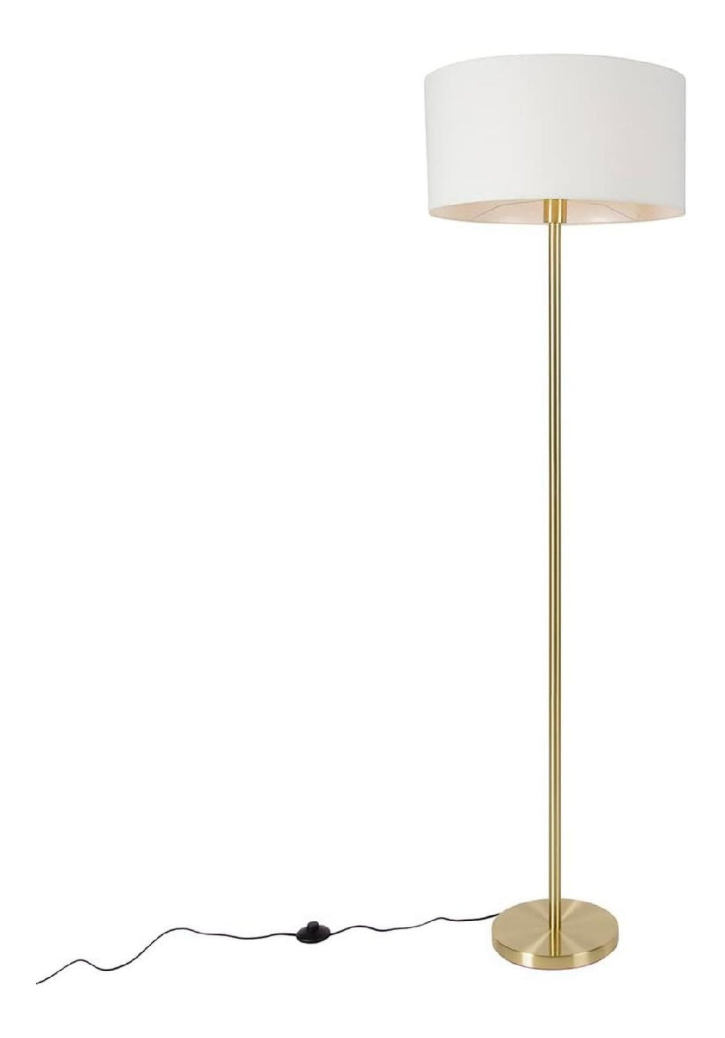 Luminaire Blanc et Dore a silhouette graphique de type lampadaire IP20 E27