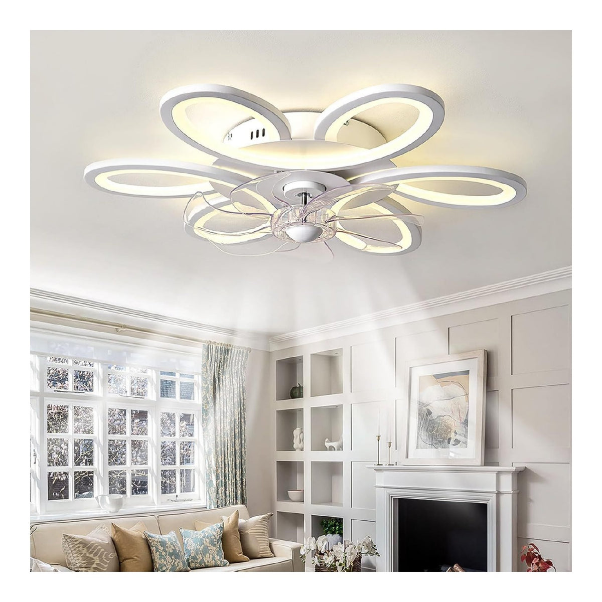 Lustre Blanc et Ambre a presence elegante et lumiere agreable 36 W