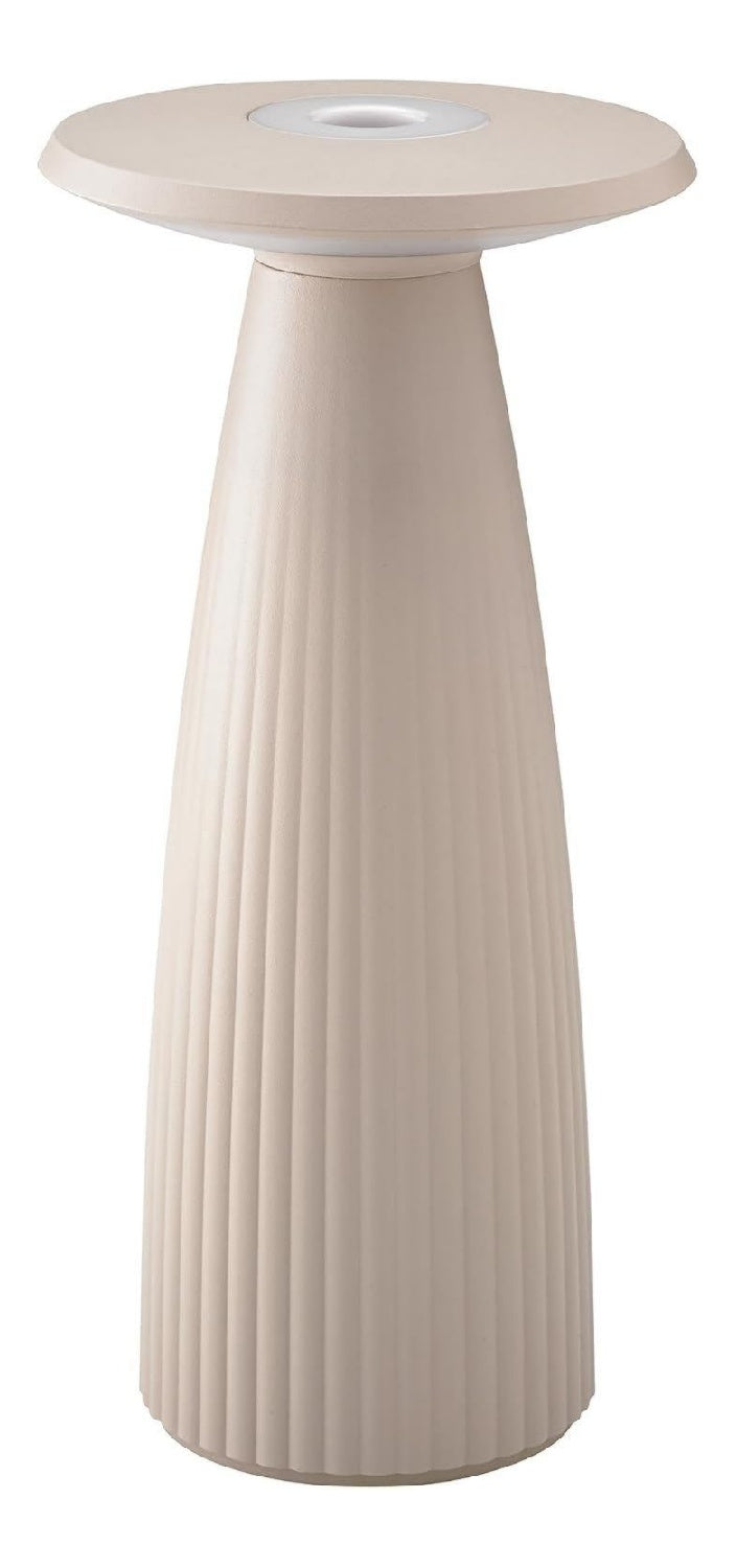 Solution lumineuse Blanc et Beige au dessin sobre en format lampe de table IP54