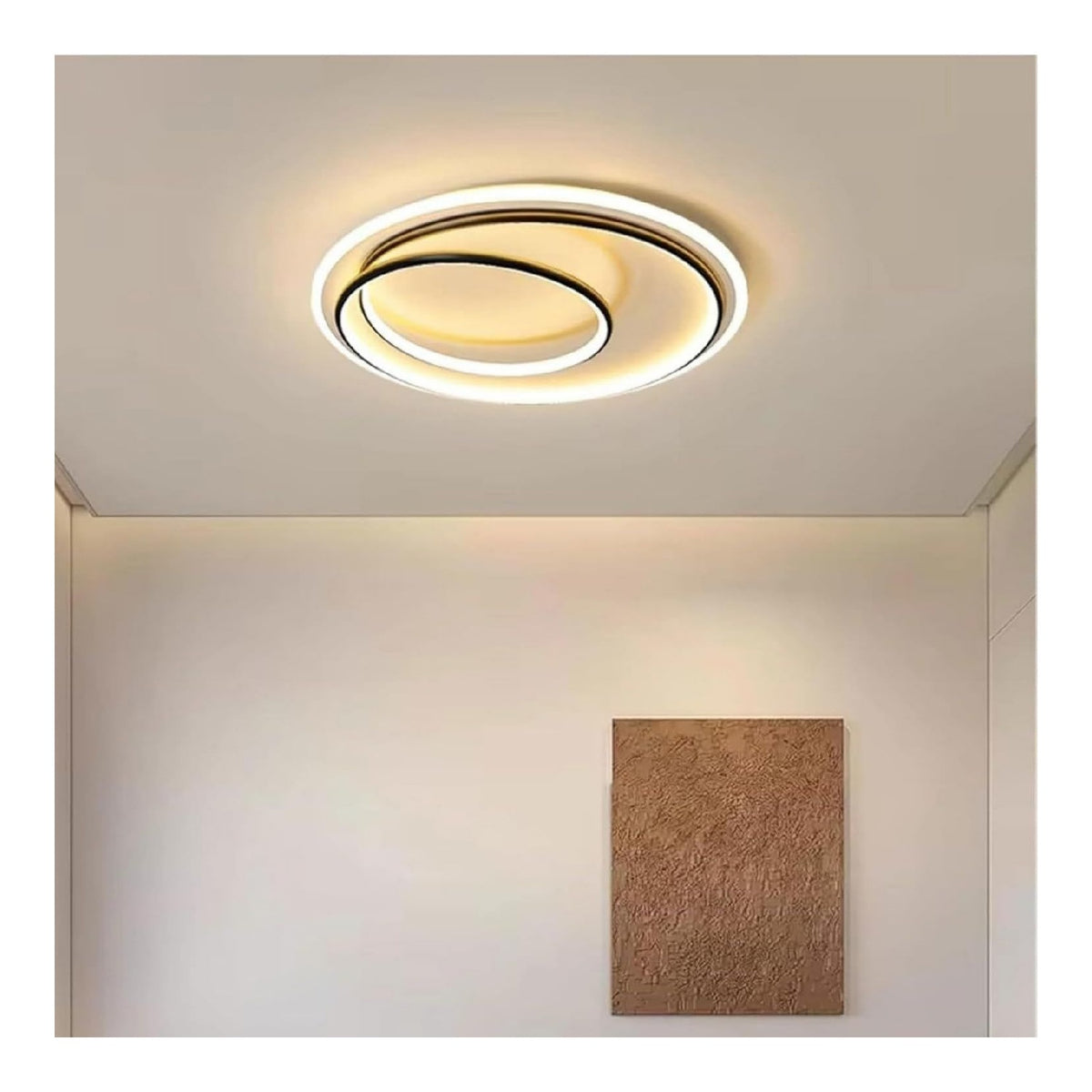 Lustre Noir et Blanc a presence elegante et lumiere agreable 3000K