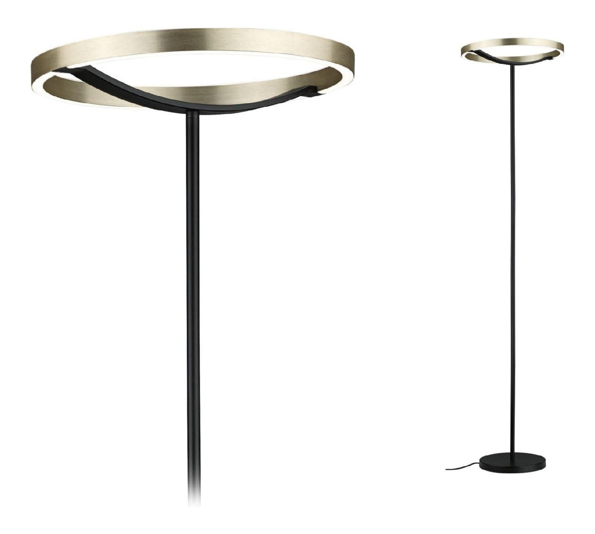 Lampadaire Noir et Blanc aux lignes epurees avec eclairage confortable 5W 2700K