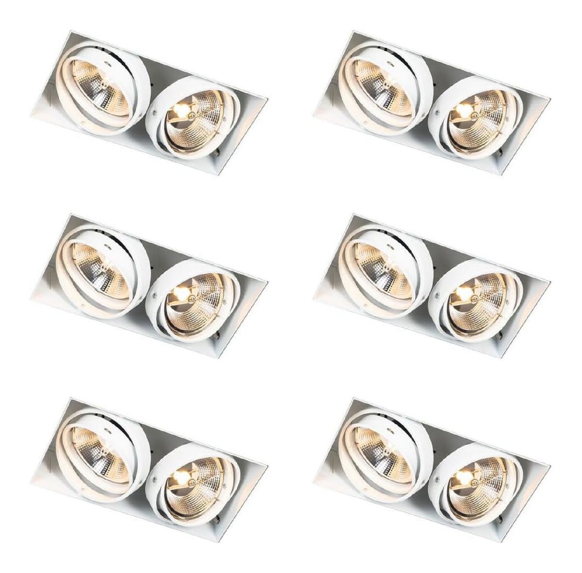 Spot de plafond Blanc et Ambre aux lignes epurees avec eclairage confortable IP20 GU10