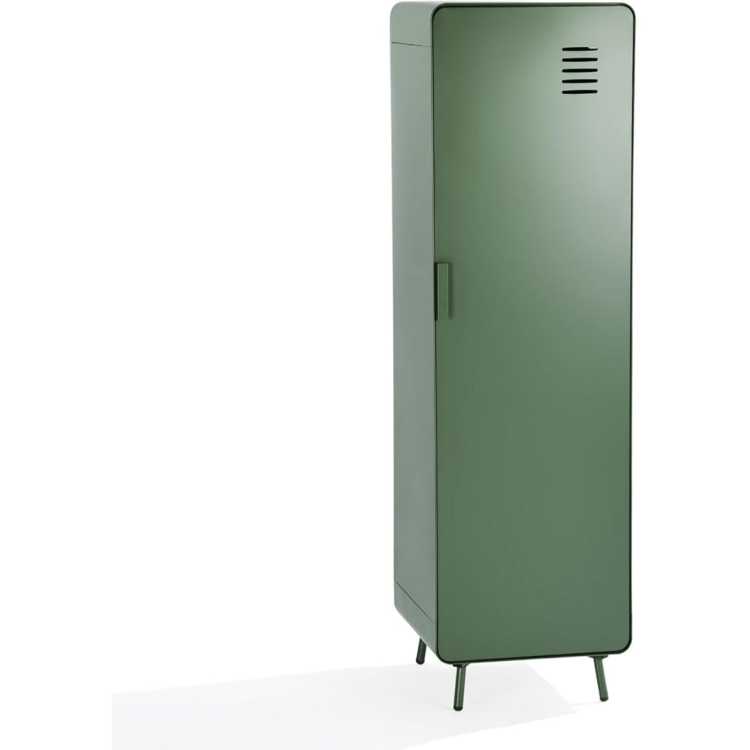 Armoire de rangement industrielle en m etal avec portes et  etag eres, meuble multifonction 40 x 40 x 137 cm, vert