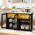 Armoires vitrees de presentation reglable noir variante 2036