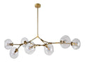 Suspension Ambre et Transparent aux lignes epurees avec eclairage confortable E27